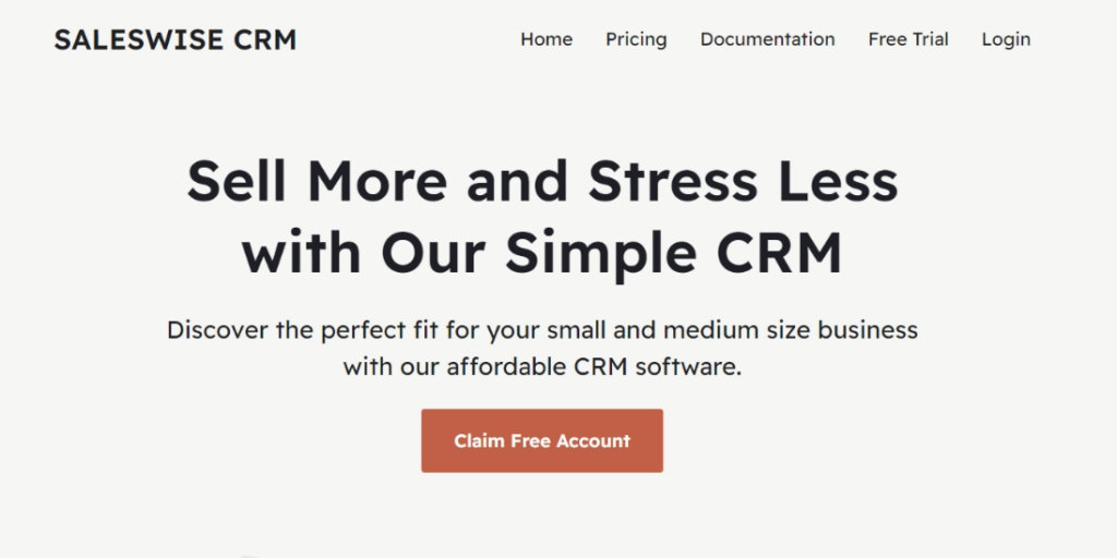 SalesWise CRM for small business