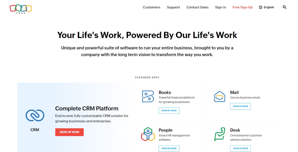 zoho crm for small business